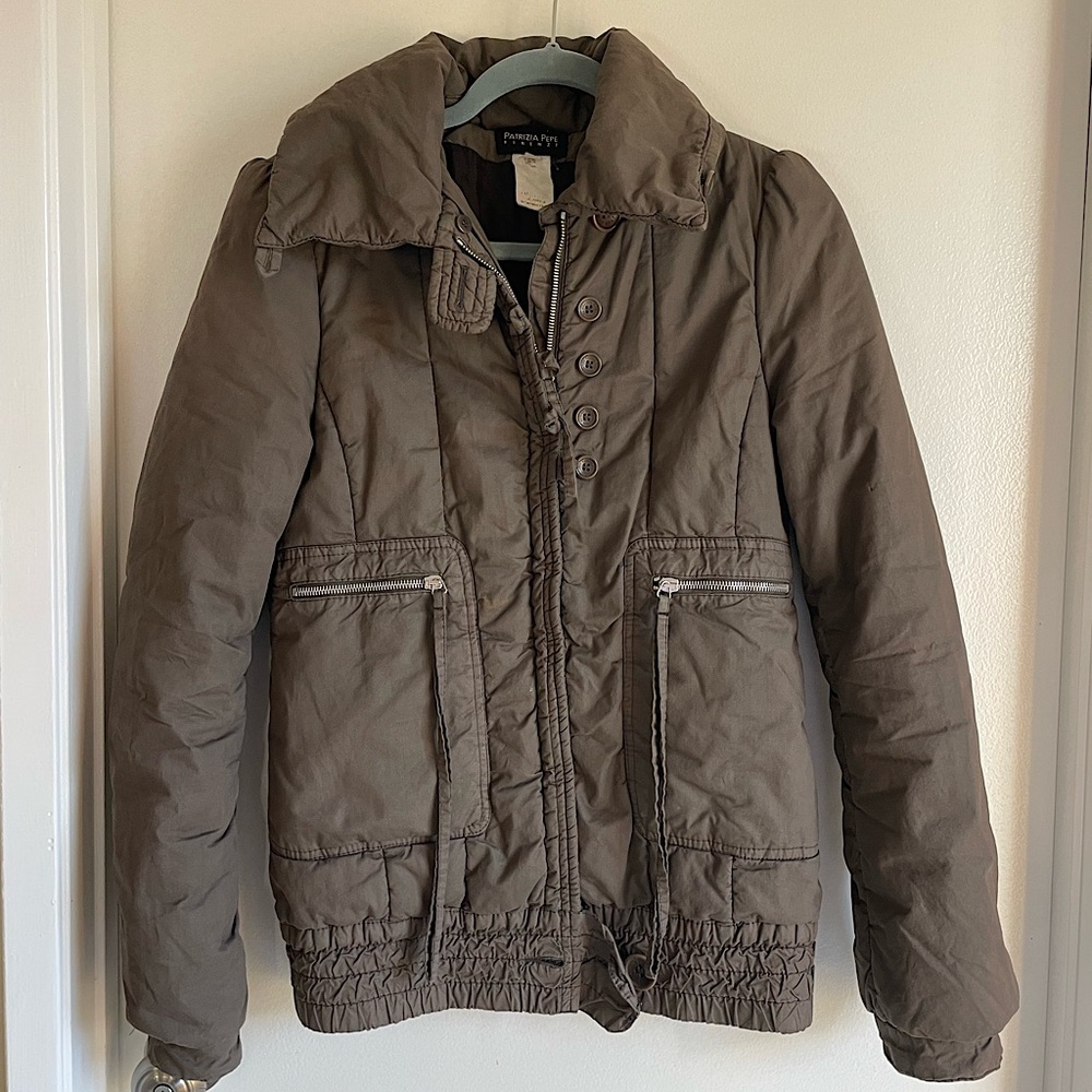Patrizia Pepe Olive Green Quilted Puff Jacket
